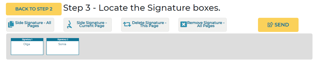 Locate the signatures boxes